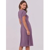 image:imageANRABESS Women Summer Casual Short Sleeve A Line Midi Dresses with PocketDark Purple