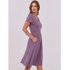 image:imageANRABESS Women Summer Casual Short Sleeve A Line Midi Dresses with PocketDark Purple