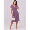 image:imageANRABESS Women Summer Casual Short Sleeve A Line Midi Dresses with PocketDark Purple