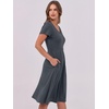 image:imageANRABESS Women Summer Casual Short Sleeve A Line Midi Dresses with PocketDeep Grey