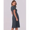 image:imageANRABESS Women Summer Casual Short Sleeve A Line Midi Dresses with PocketDeep Grey
