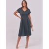 image:imageANRABESS Women Summer Casual Short Sleeve A Line Midi Dresses with PocketDeep Grey
