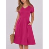 image:imageANRABESS Women Summer Casual Short Sleeve A Line Midi Dresses with PocketHot Pink