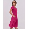 image:imageANRABESS Women Summer Casual Short Sleeve A Line Midi Dresses with PocketHot Pink