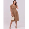 image:imageANRABESS Women Summer Casual Short Sleeve A Line Midi Dresses with PocketKhaki
