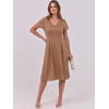 image:imageANRABESS Women Summer Casual Short Sleeve A Line Midi Dresses with PocketKhaki