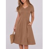image:imageANRABESS Women Summer Casual Short Sleeve A Line Midi Dresses with PocketKhaki