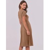 image:imageANRABESS Women Summer Casual Short Sleeve A Line Midi Dresses with PocketKhaki