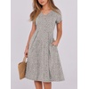 image:imageANRABESS Women Summer Casual Short Sleeve A Line Midi Dresses with PocketKhaki Polka Dot