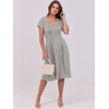 image:imageANRABESS Women Summer Casual Short Sleeve A Line Midi Dresses with PocketKhaki Polka Dot