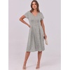 image:imageANRABESS Women Summer Casual Short Sleeve A Line Midi Dresses with PocketKhaki Polka Dot