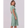 image:imageANRABESS Women Summer Casual Short Sleeve A Line Midi Dresses with PocketLight Green Floral