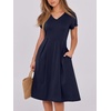 image:imageANRABESS Women Summer Casual Short Sleeve A Line Midi Dresses with PocketNavy Blue