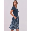image:imageANRABESS Women Summer Casual Short Sleeve A Line Midi Dresses with PocketNavy Blue Floral