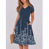 image:imageANRABESS Women Summer Casual Short Sleeve A Line Midi Dresses with PocketNavy Blue Floral