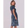 image:imageANRABESS Women Summer Casual Short Sleeve A Line Midi Dresses with PocketNavy Blue Floral