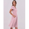 image:imageANRABESS Women Summer Casual Short Sleeve A Line Midi Dresses with PocketPink White Dot