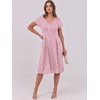 image:imageANRABESS Women Summer Casual Short Sleeve A Line Midi Dresses with PocketPink White Dot