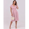 image:imageANRABESS Women Summer Casual Short Sleeve A Line Midi Dresses with PocketPink White Dot