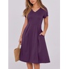 image:imageANRABESS Women Summer Casual Short Sleeve A Line Midi Dresses with PocketPurple