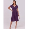 image:imageANRABESS Women Summer Casual Short Sleeve A Line Midi Dresses with PocketPurple