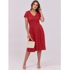 image:imageANRABESS Women Summer Casual Short Sleeve A Line Midi Dresses with PocketRed
