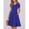 image:imageANRABESS Women Summer Casual Short Sleeve A Line Midi Dresses with PocketRoyal Blue