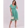 image:imageANRABESS Women Summer Casual Short Sleeve A Line Midi Dresses with PocketTeal Spades Floral