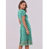 image:imageANRABESS Women Summer Casual Short Sleeve A Line Midi Dresses with PocketTeal Spades Floral