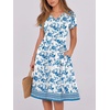 image:imageANRABESS Women Summer Casual Short Sleeve A Line Midi Dresses with PocketWhite Floral