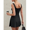 image:imageANRABESS Women Summer Sleeveless Square Neck Cocktail Dress 2026 ALine Casual Formal Beach Vacation Party Mini Dress Black Medium