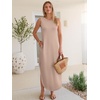 image:imageANRABESS Women Summer Sundress Wrinkle Free Sleeveless Maxi Dress ampPocketsAlmond