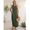 image:imageANRABESS Women Summer Sundress Wrinkle Free Sleeveless Maxi Dress ampPocketsArmy Green