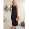 image:imageANRABESS Women Summer Sundress Wrinkle Free Sleeveless Maxi Dress ampPocketsBlack