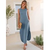 image:imageANRABESS Women Summer Sundress Wrinkle Free Sleeveless Maxi Dress ampPocketsGrey Blue