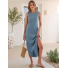 image:imageANRABESS Women Summer Sundress Wrinkle Free Sleeveless Maxi Dress ampPocketsGrey Blue
