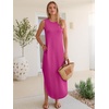 image:imageANRABESS Women Summer Sundress Wrinkle Free Sleeveless Maxi Dress ampPocketsHot Pink