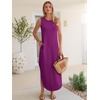 image:imageANRABESS Women Summer Sundress Wrinkle Free Sleeveless Maxi Dress ampPocketsPurple Red