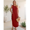 image:imageANRABESS Women Summer Sundress Wrinkle Free Sleeveless Maxi Dress ampPocketsRed