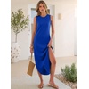image:imageANRABESS Women Summer Sundress Wrinkle Free Sleeveless Maxi Dress ampPocketsRoral Blue