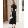 image:imageANRABESS Womens Floral Tulle Wedding Guest Short Sleeve Maxi DressBlack