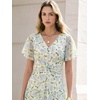 image:imageANRABESS Womens Floral Tulle Wedding Guest Short Sleeve Maxi DressBlue Green Floral