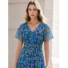 image:imageANRABESS Womens Floral Tulle Wedding Guest Short Sleeve Maxi DressBlue Yellow Floral