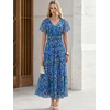 image:imageANRABESS Womens Floral Tulle Wedding Guest Short Sleeve Maxi DressBlue Yellow Floral
