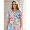 image:imageANRABESS Womens Floral Tulle Wedding Guest Short Sleeve Maxi DressWhite Blue Pink Floral