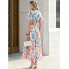 image:imageANRABESS Womens Floral Tulle Wedding Guest Short Sleeve Maxi DressWhite Blue Pink Floral