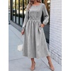 image:imageANRABESS Womens Long Sleeve Striped Fall Midi Dress with PocketsBlack White Stripe