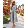 image:imageANRABESS Womens Long Sleeve Striped Fall Midi Dress with PocketsBlack White Stripe