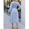 image:imageANRABESS Womens Long Sleeve Striped Fall Midi Dress with PocketsBlue White Stripe