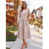 image:imageANRABESS Womens Long Sleeve Striped Fall Midi Dress with PocketsLight Brown White Stripe